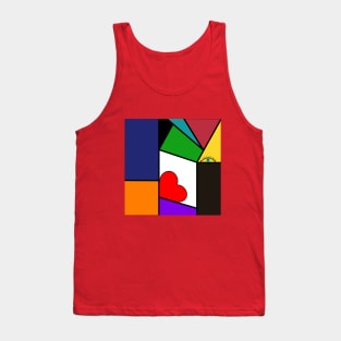 Cubism pattern, mouth and eye Tank Top